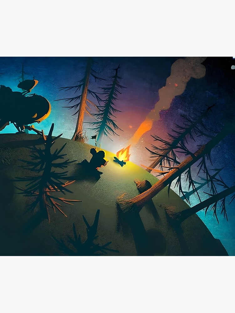 Outer Wilds Camp Fire In The Woods Tapestry - Image 2