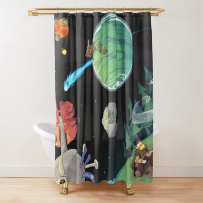 Outer Wilds Animated Space Shower Curtain