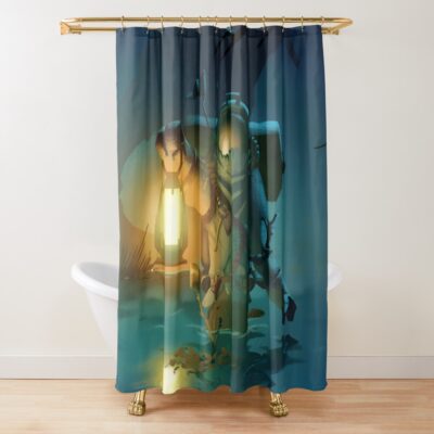 Outer Wilds Astronaut With Lantern Shower Curtain