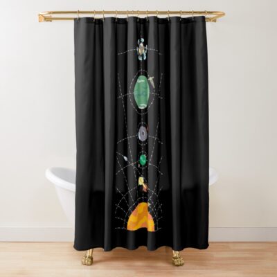 Outer Wilds Hearthian System Map Shower Curtain
