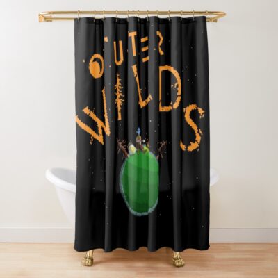 Outer Wilds Pixel Art Shower Curtain