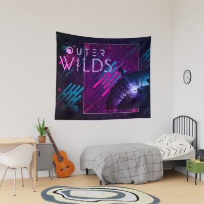 Outer Wilds Modern Graphic Design Tapestry