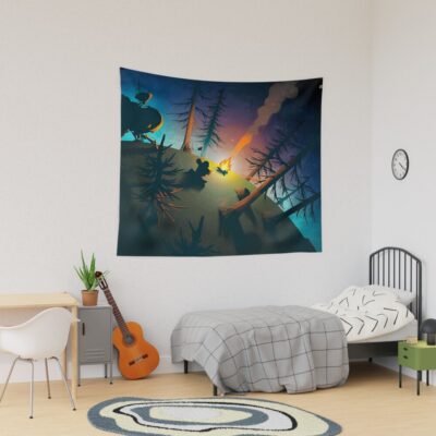 Outer Wilds Camp Fire In The Woods Tapestry