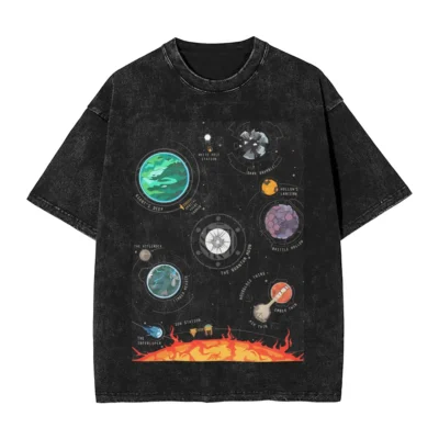 Outer Wilds Planets Graphic Washed T-shirt